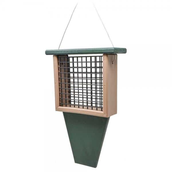 tail prop suet feeder in driftwood