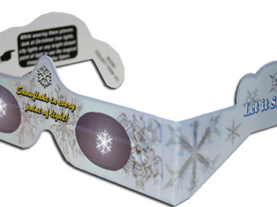 Holographic Snowflake 3D glasses