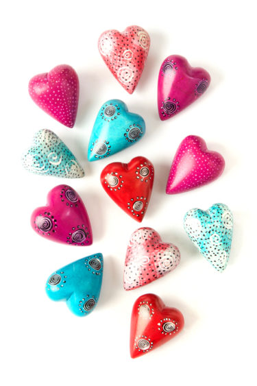 Set of 6 Tiny Handmade Soapstone Hearts from Kenya at Northwest Nature Shop in Ashland Oregon