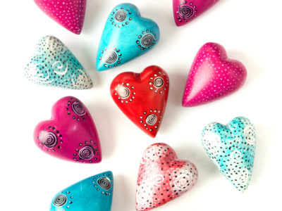 Set of 6 Tiny Handmade Soapstone Hearts from Kenya at Northwest Nature Shop in Ashland Oregon