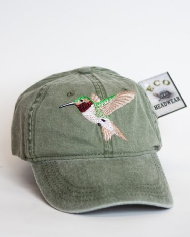 Ruby-Throated Hummingbird Cap at Northwest Nature Shop in Ashland Oregon