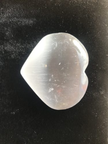 Selenite hearts at Northwest Nature Shop in Ashland Oregon