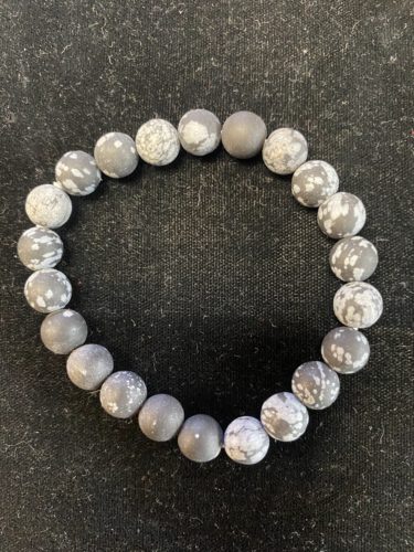 Bracelet - Round Snowflake Obsidian