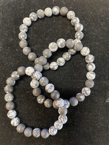 Bracelet - Round Snowflake Obsidian