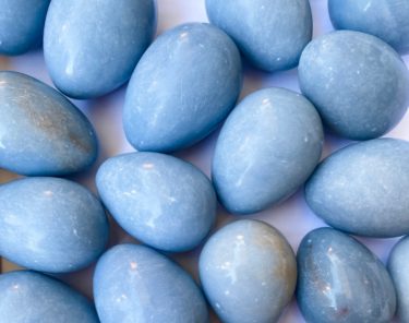 Blue calcite egg at Northwest Nature Shop in Ashland Oregon
