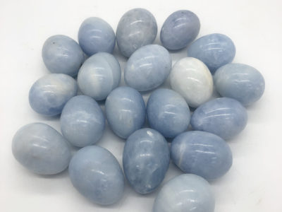 Blue calcite egg at Northwest Nature Shop in Ashland Oregon