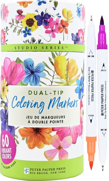 Dual-tip coloring markers