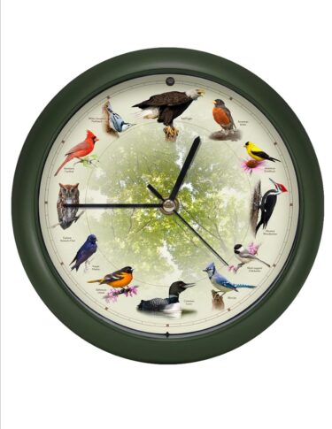 singing bird clock front